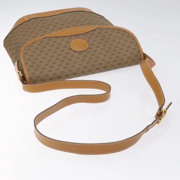 GUCCI Micro GG Supreme Shoulder Bag PVC Beige Gold - Picture 7 of 16